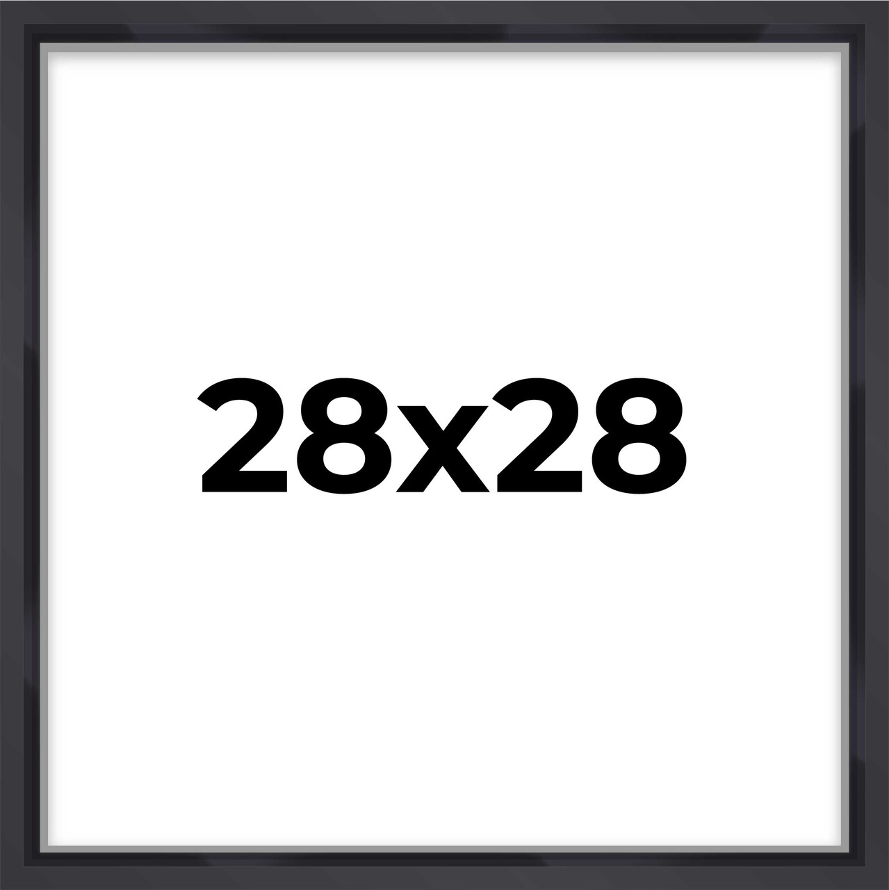 Square Shadow Box 3/4" Depth Black Picture Frame - UV Acrylic, Backing, Hanging Hardware